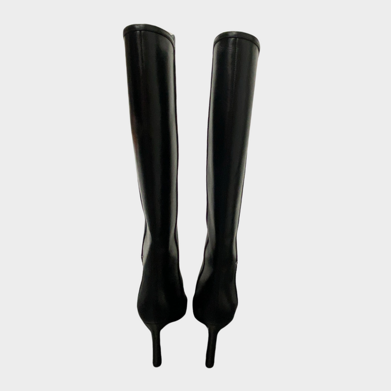 Saint Laurent women's black leather Jane boots
