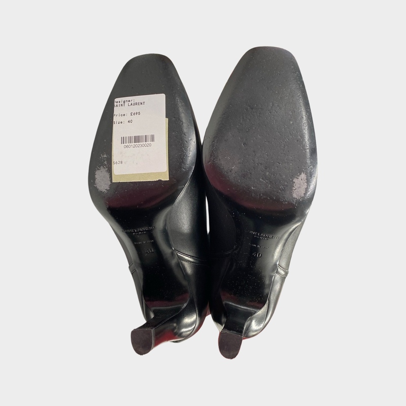 Saint Laurent women's black leather Jane boots