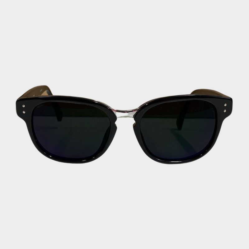 Linda Farrow black rectangular dual sunglasses