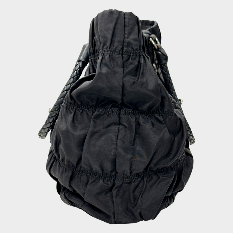 Prada black nylon gaufre tote bag