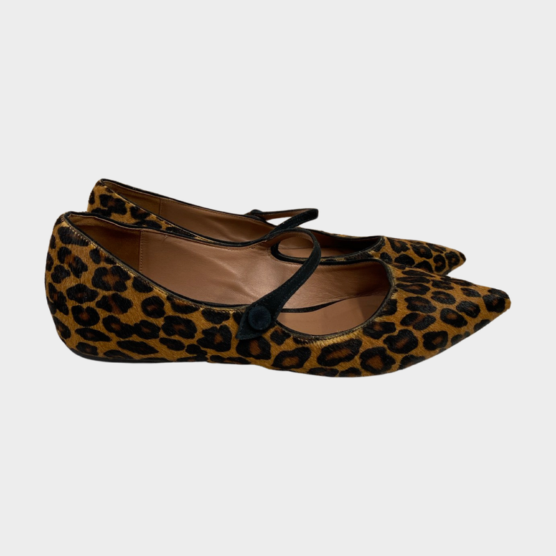 Tabitha Simmons women's brown pony-style calfskin flats