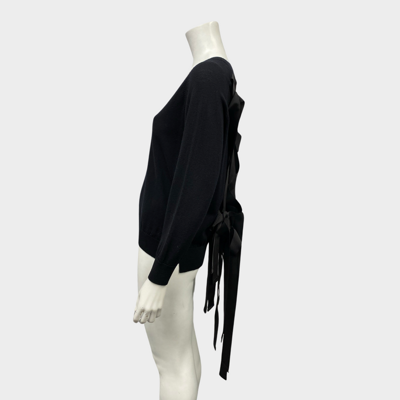 Simone Rocha women's black wool jumper with back bows