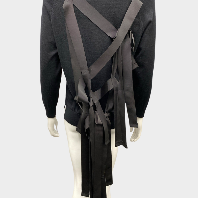 Simone Rocha women's black wool jumper with back bows