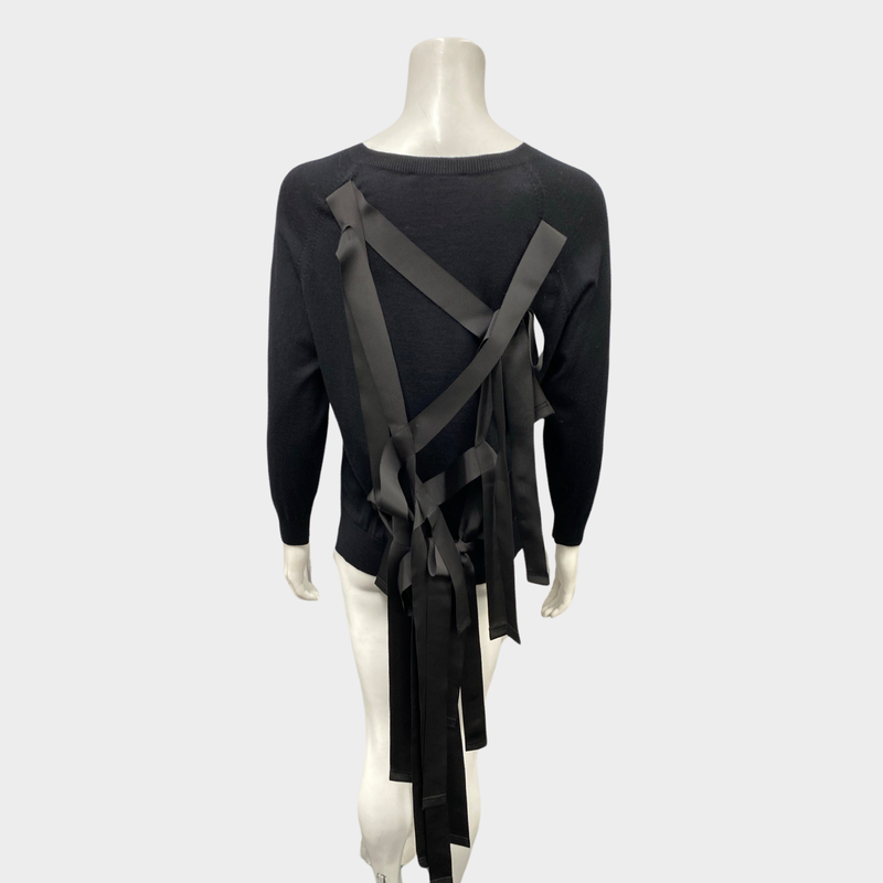Simone Rocha women's black wool jumper with back bows