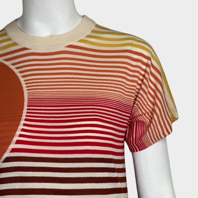 SONIA RYKIEL multicoloured striped wool short sleeve jumper