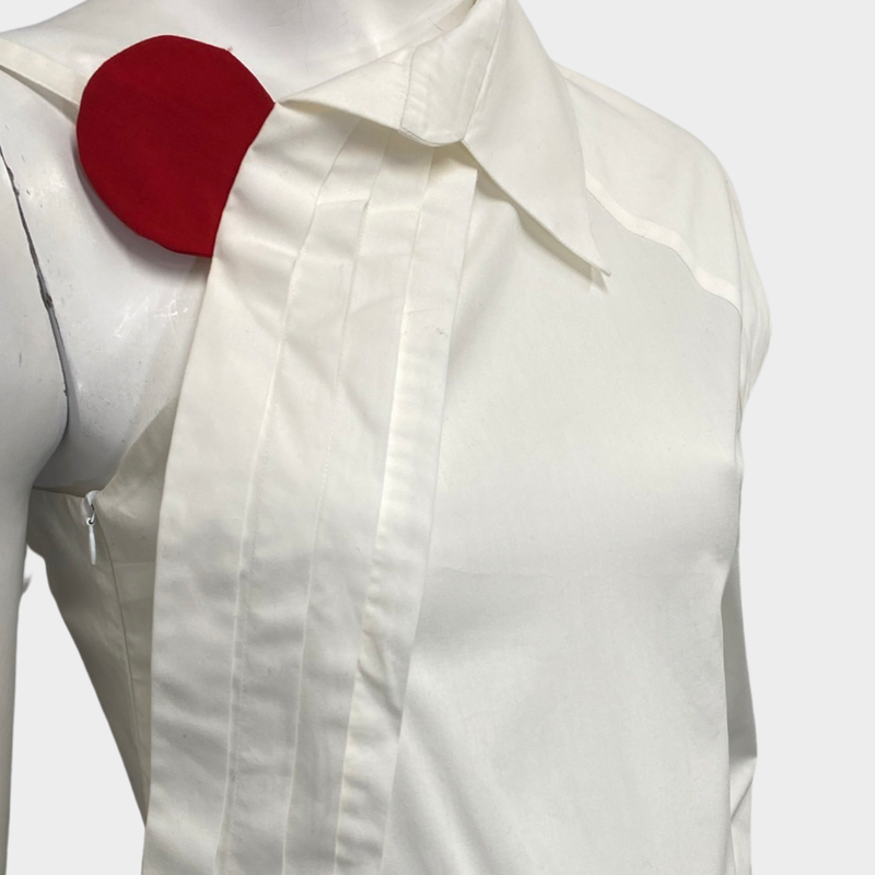 Jacquemus Le Nez Rouge women's white asymmetrical shirt