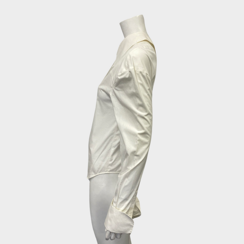 Jacquemus Le Nez Rouge women's white asymmetrical shirt