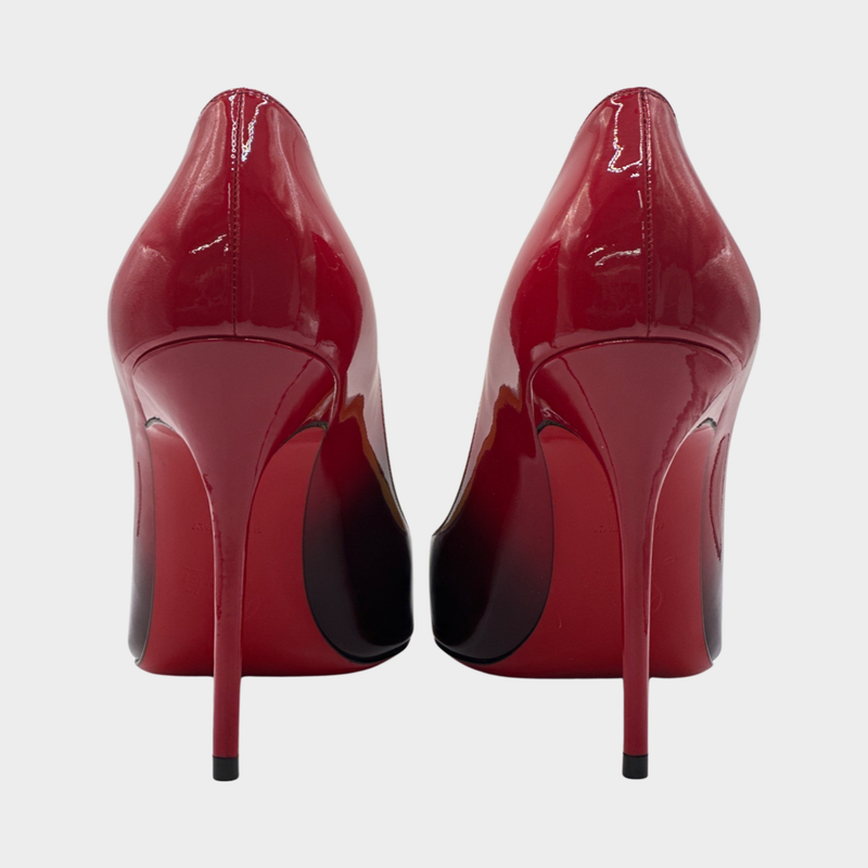 CHRISTIAN LOUBOUTIN red patent leather degrade pumps