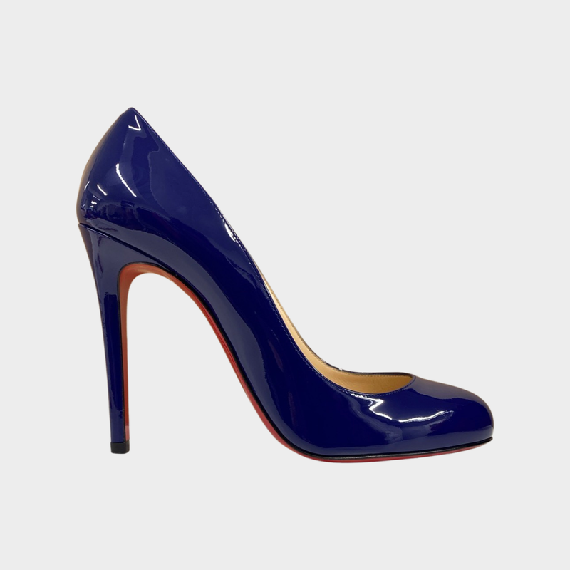 Christian Louboutin navy patent leather heels