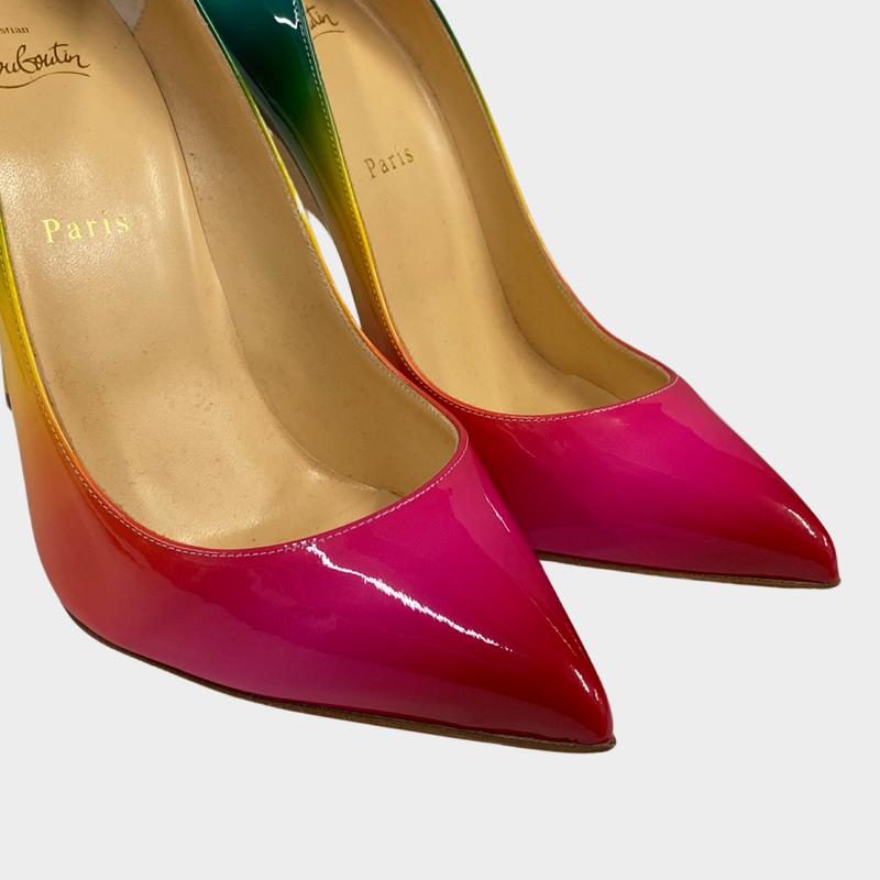 Christian Louboutin women's rainbow pigalle follies patent heel