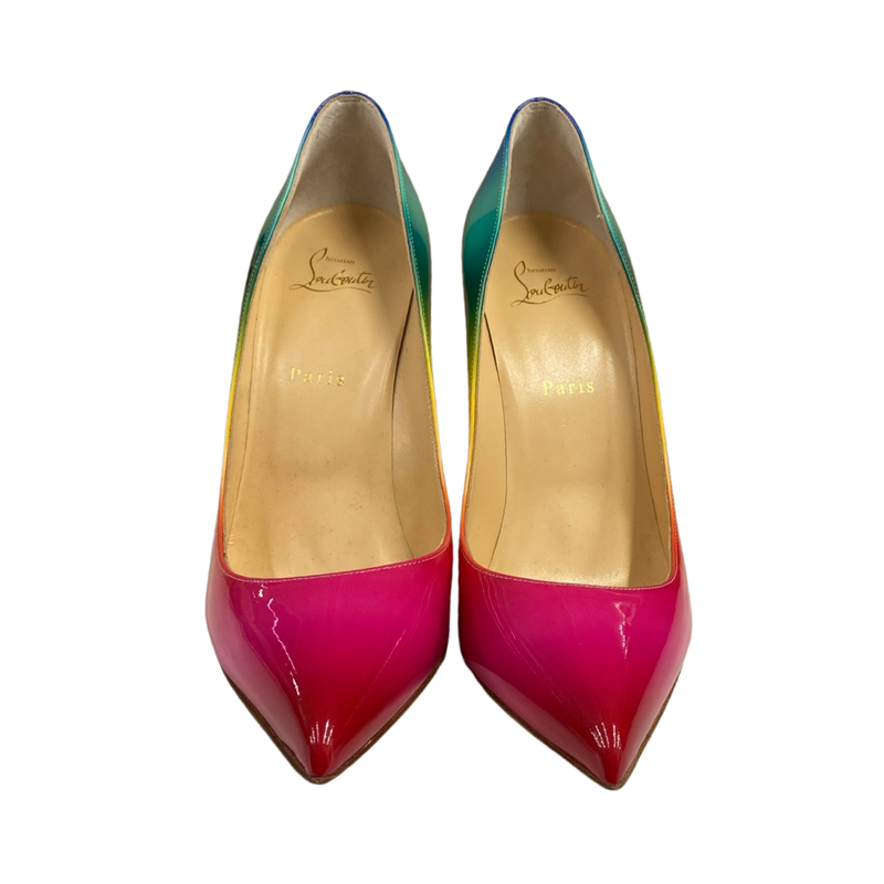 Christian Louboutin women's rainbow pigalle follies patent heel