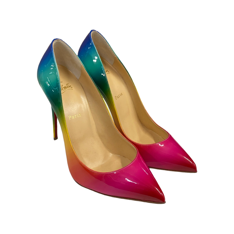 Christian Louboutin women's rainbow pigalle follies patent heel