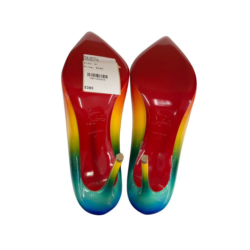 Christian Louboutin women's rainbow pigalle follies patent heel