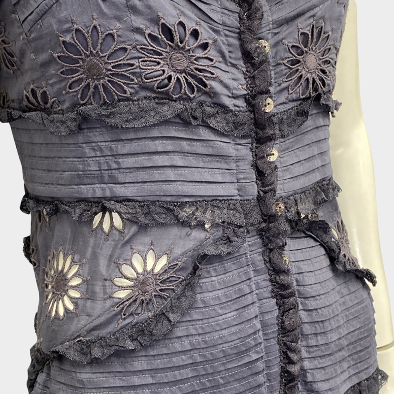 Isabel Marant navy cotton lace maxi dress