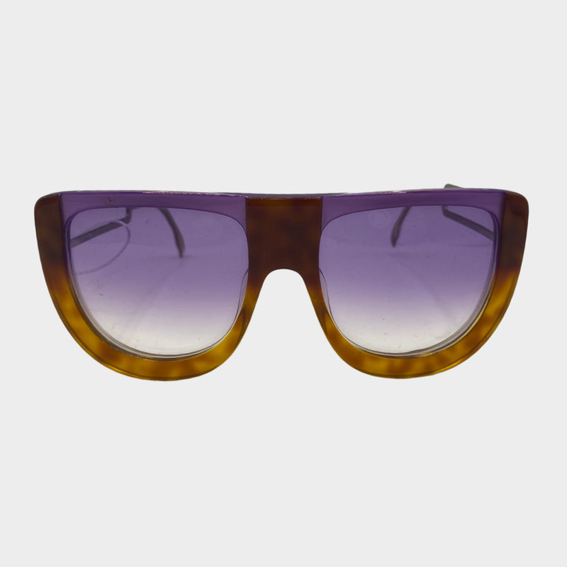 Fendi women's two-toned tortoise shell and purple sunglasses