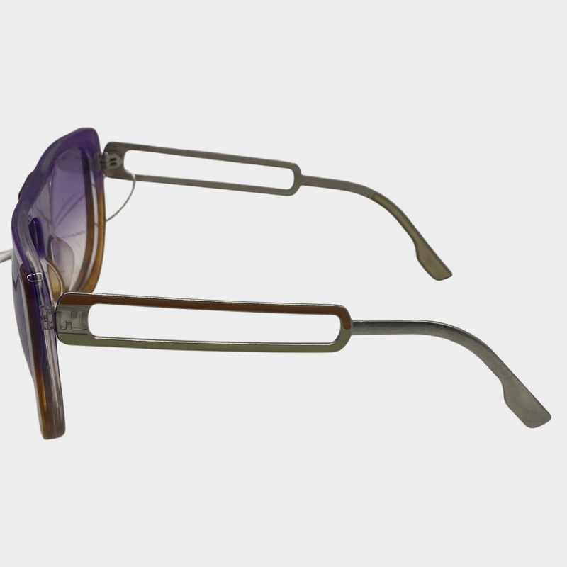 Fendi women's two-toned tortoise shell and purple sunglasses