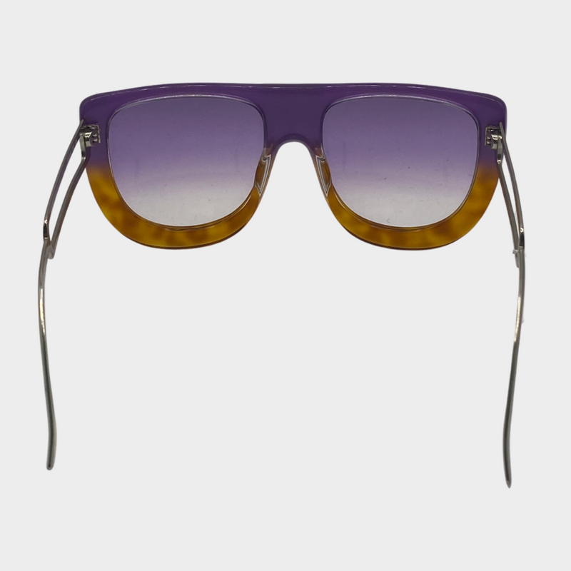 Fendi women's two-toned tortoise shell and purple sunglasses