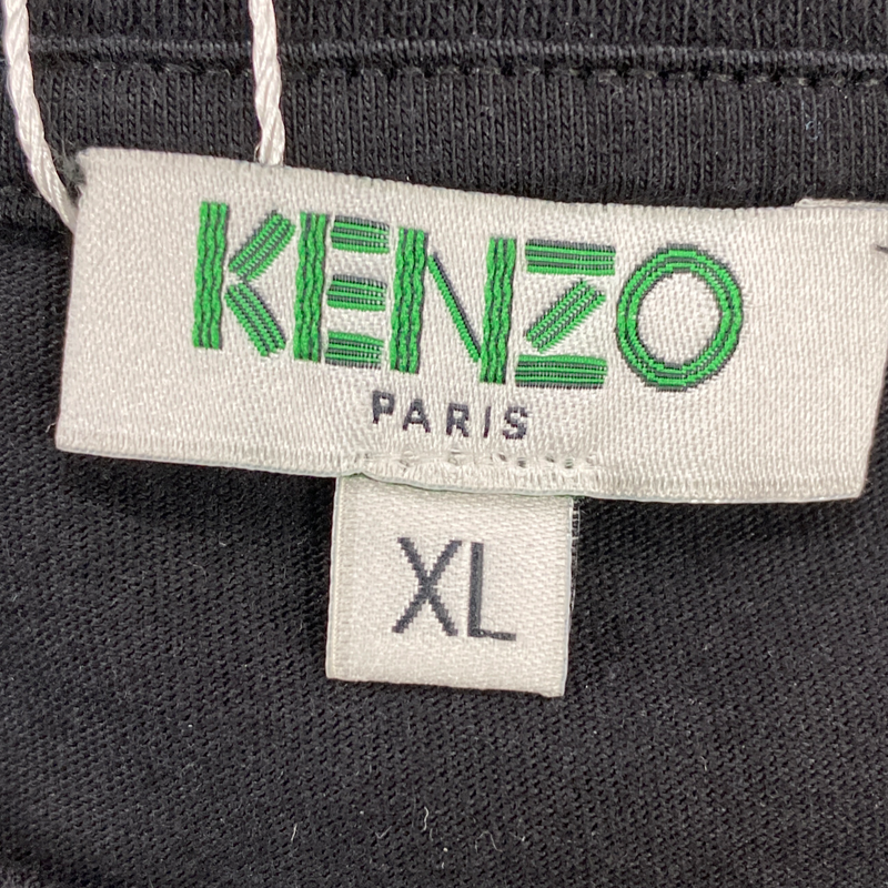 Kenzo women's classic tiger brand logo black cotton t-shirt