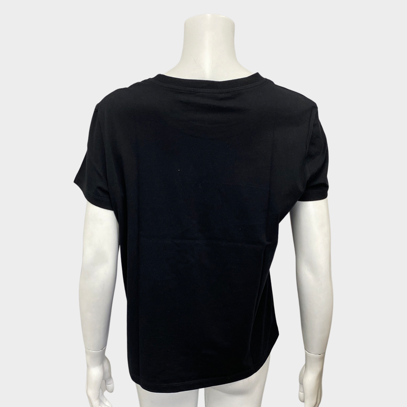 Kenzo women's classic tiger brand logo black cotton t-shirt