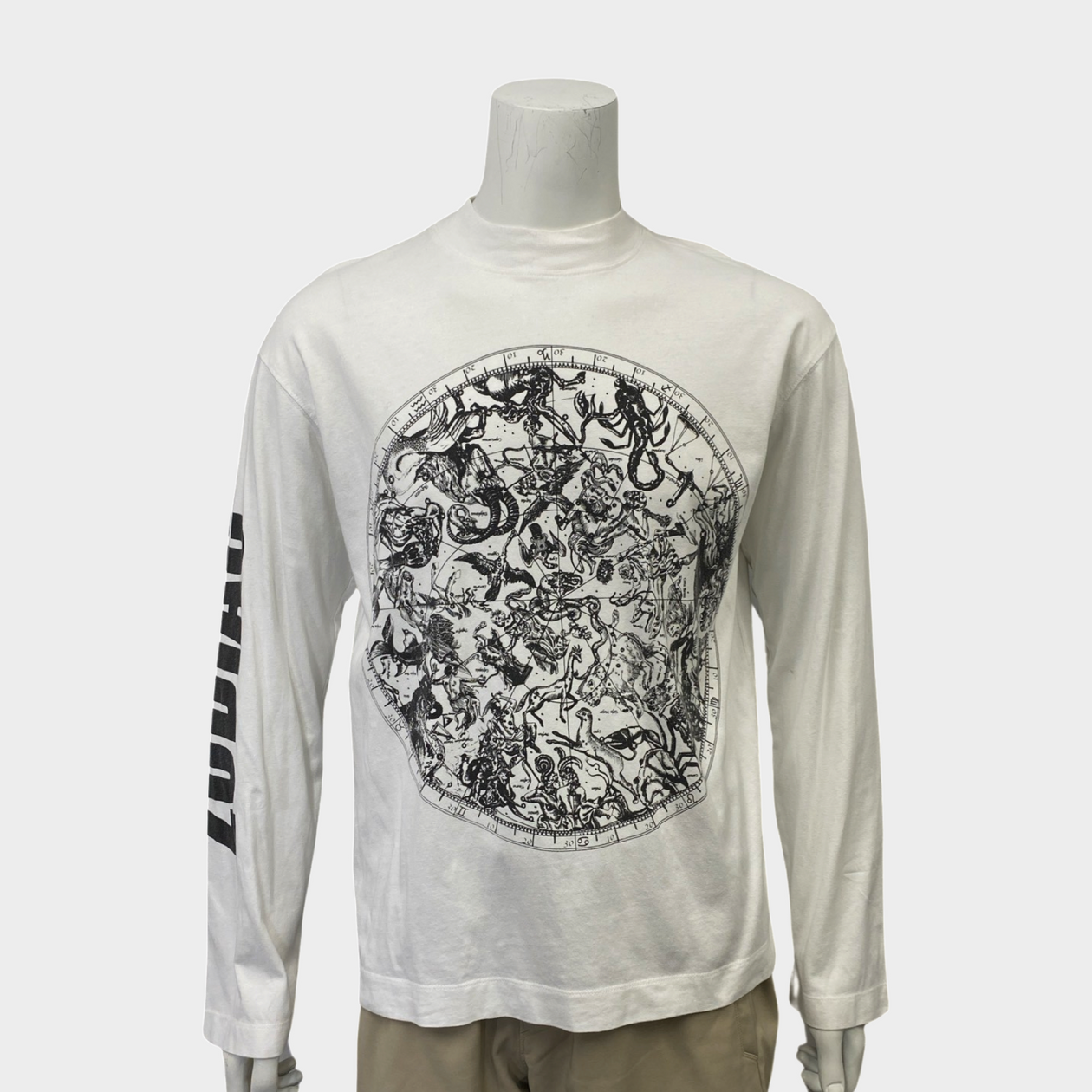 Dries van Noten men's white zodiac print long sleeves top