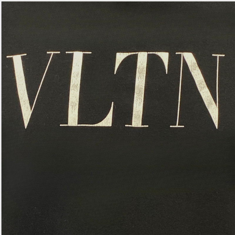 Valentino men's black logo print cotton T-shirt