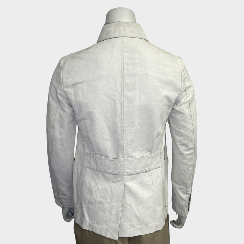 ALEXANDER MCQUEEN men's ecru waxed linen jacket