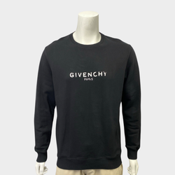 Givenchy men's black logo print cotton sweatshirt
