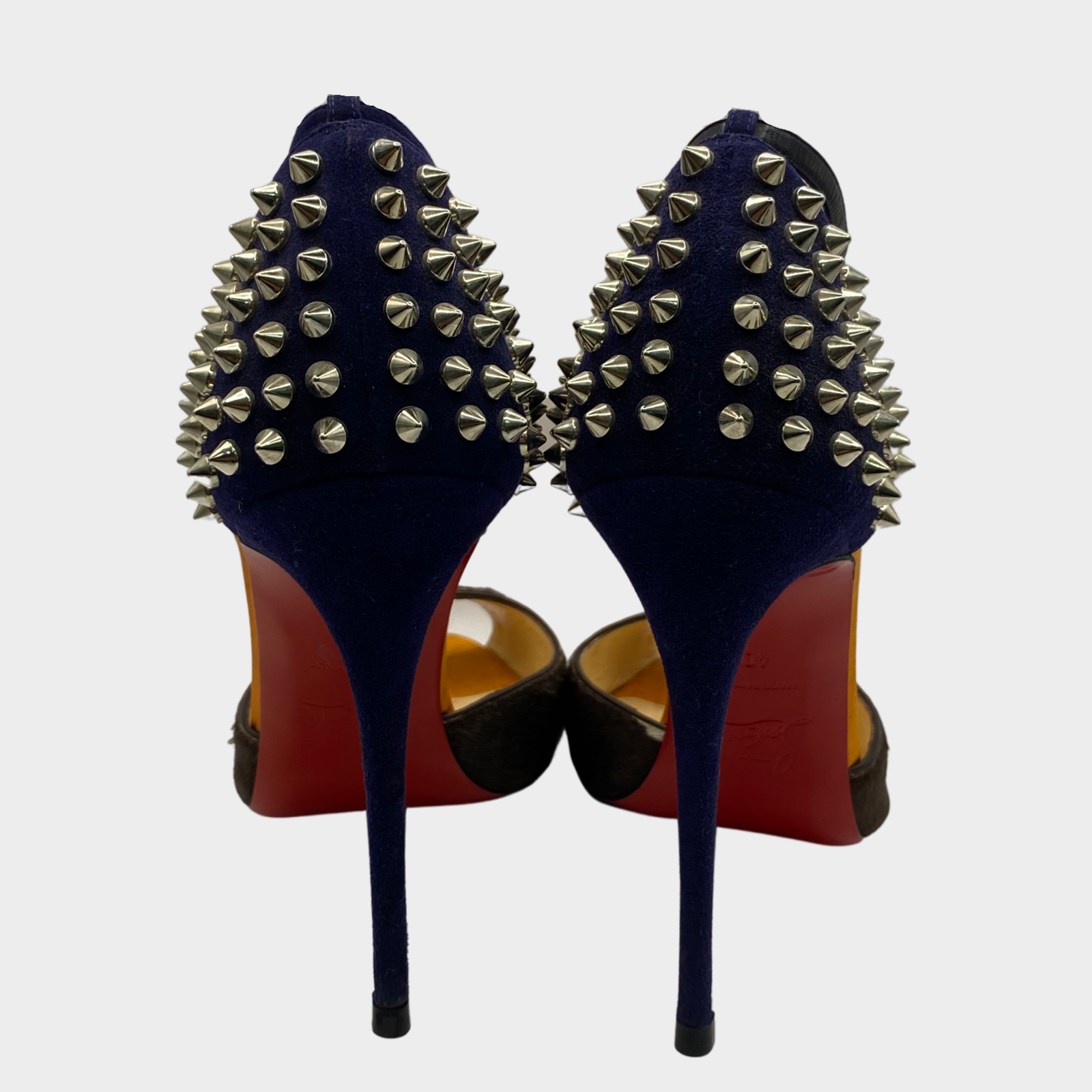 Christian Louboutin Black/Gold Patent Leather Pigalle Spikes Pumps Size  38.5 Christian Louboutin | TLC
