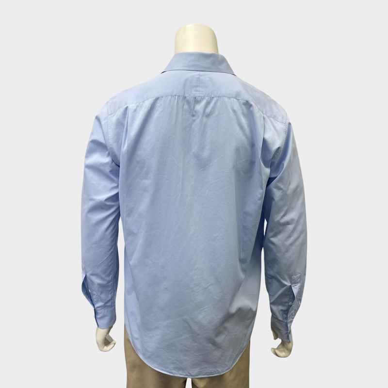 Hermes men's blue cotton shirt