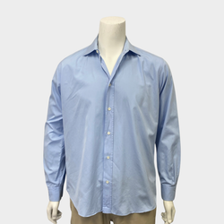Hermes men's blue cotton shirt