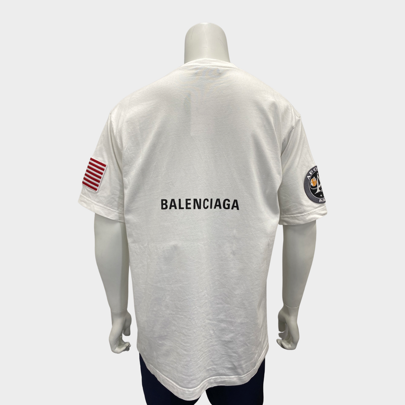 Balenciaga men's 'NASA' white cotton T-shirt