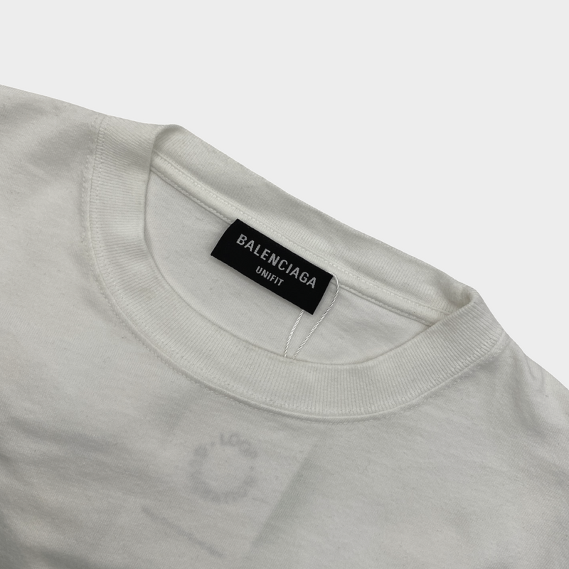 Balenciaga men's 'NASA' white cotton T-shirt