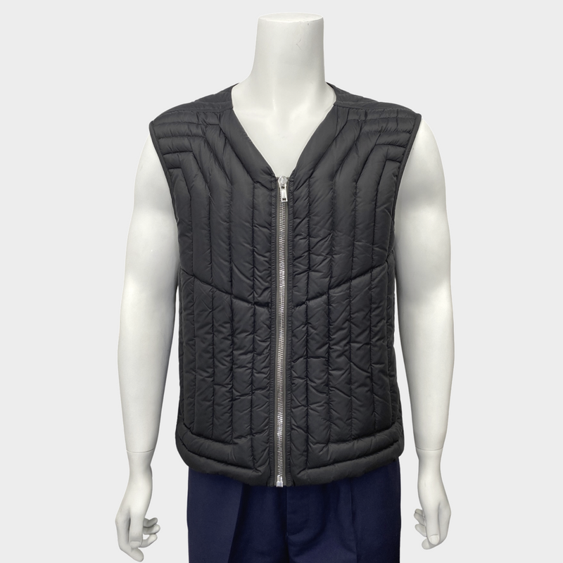 Rick Owens Men's black puffer vest jacket