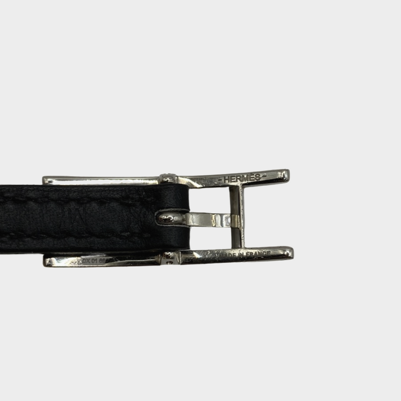 Hermes men's black behapi double tour bracelet