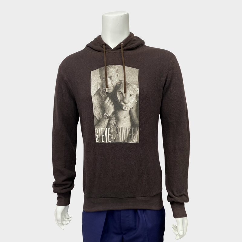 DOLCE&GABBANA men's 'Steve McQueen' brown cotton hoodie