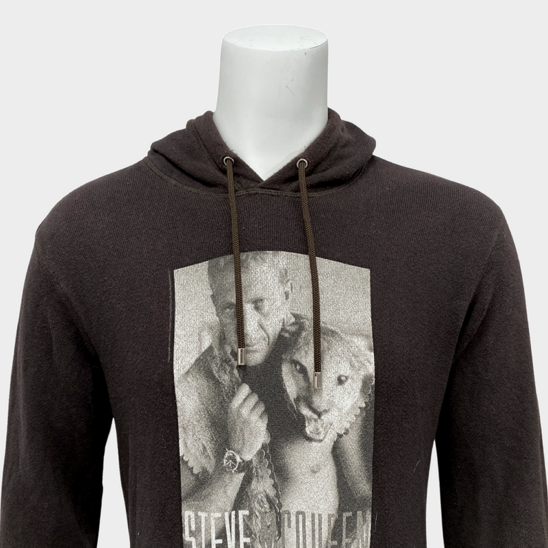DOLCE&GABBANA men's 'Steve McQueen' brown cotton hoodie
