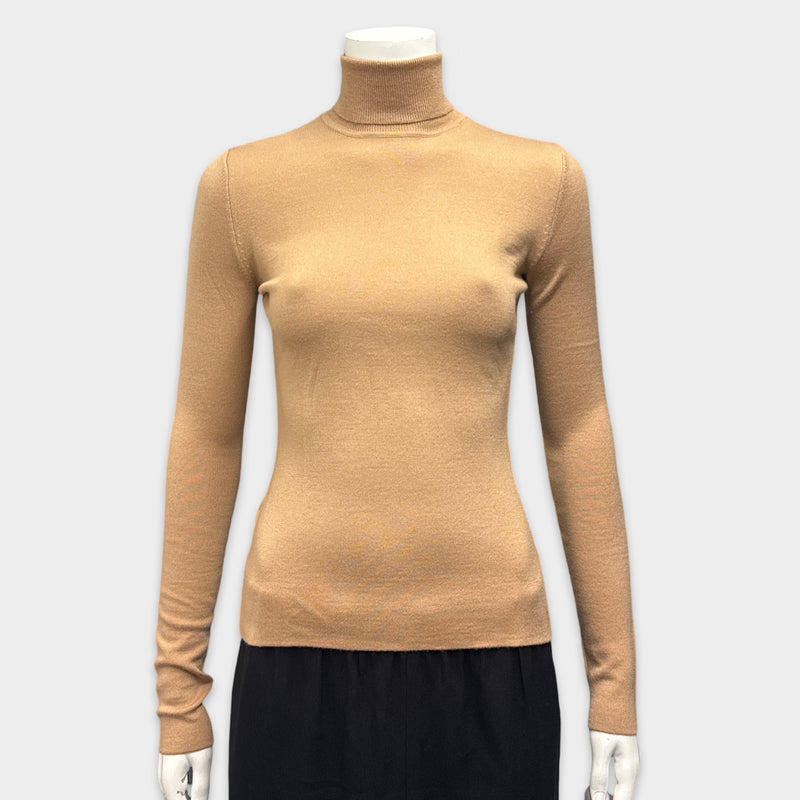 Gabriela Hearst Women's Beige Wool and Cashmere Turtleneck Jumper