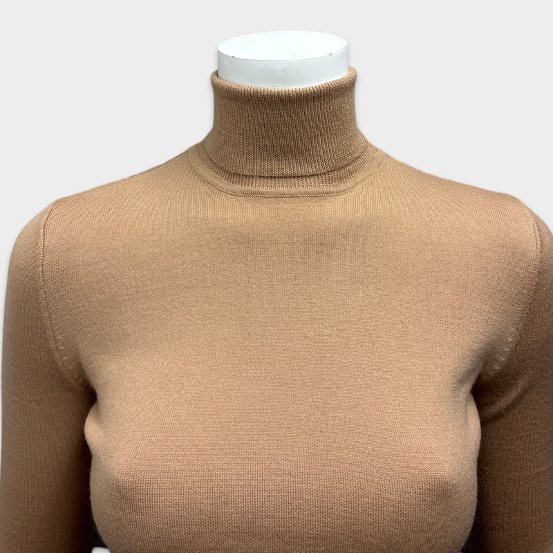 Gabriela Hearst Women's Beige Wool and Cashmere Turtleneck Jumper