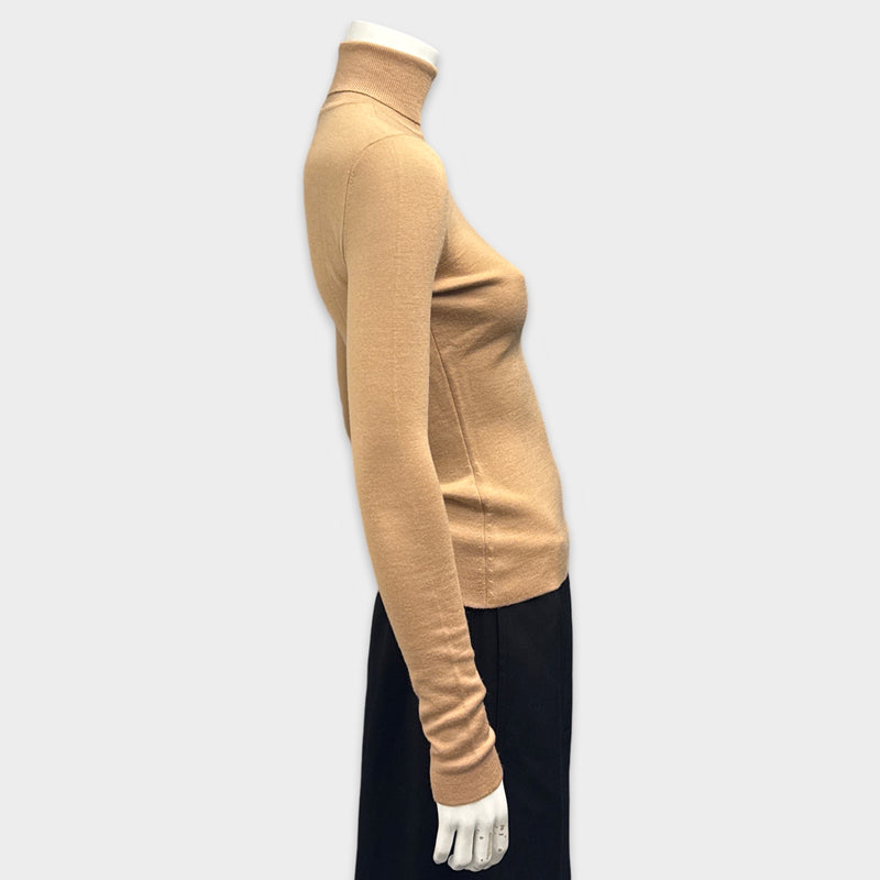Gabriela Hearst Women's Beige Wool and Cashmere Turtleneck Jumper