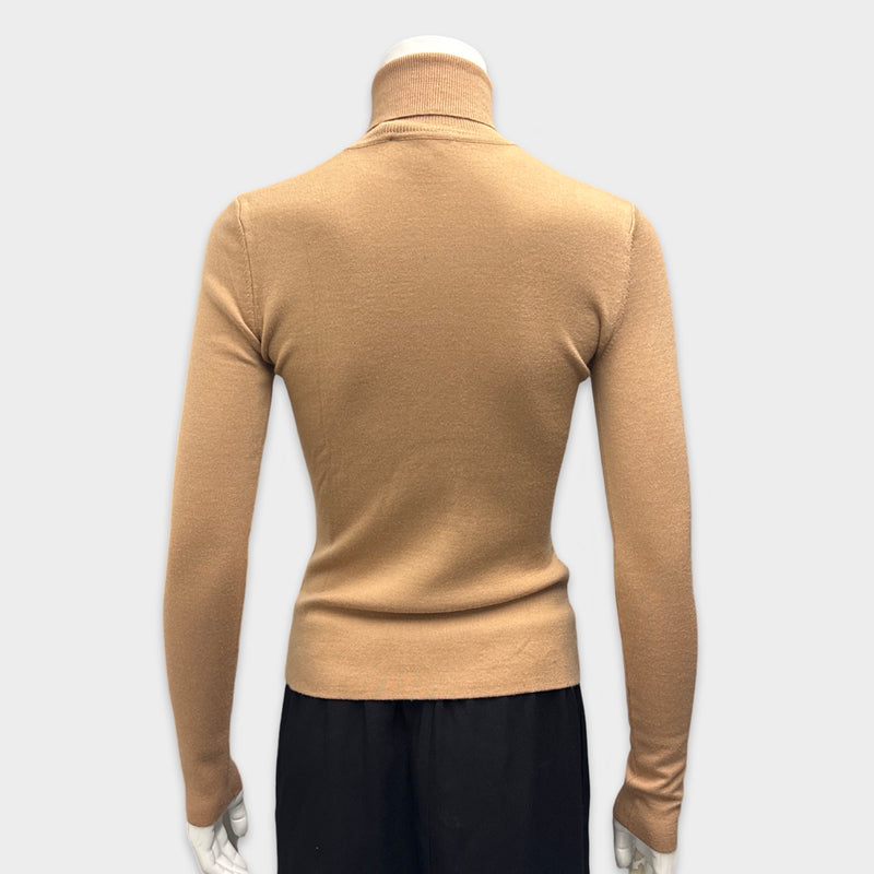 Gabriela Hearst Women's Beige Wool and Cashmere Turtleneck Jumper
