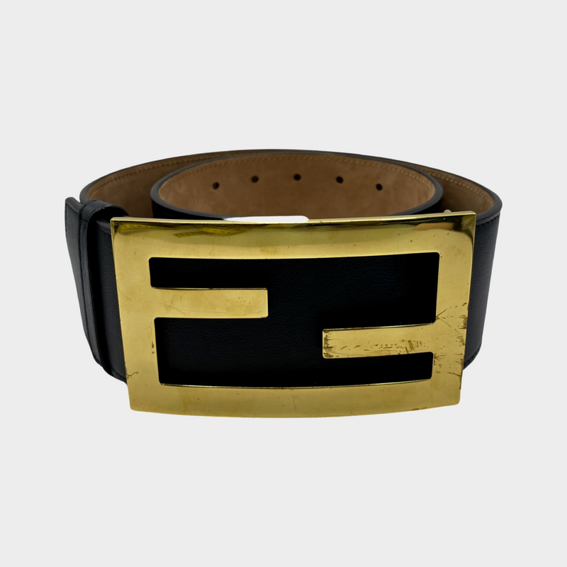 FENDI women's black leather corset belt