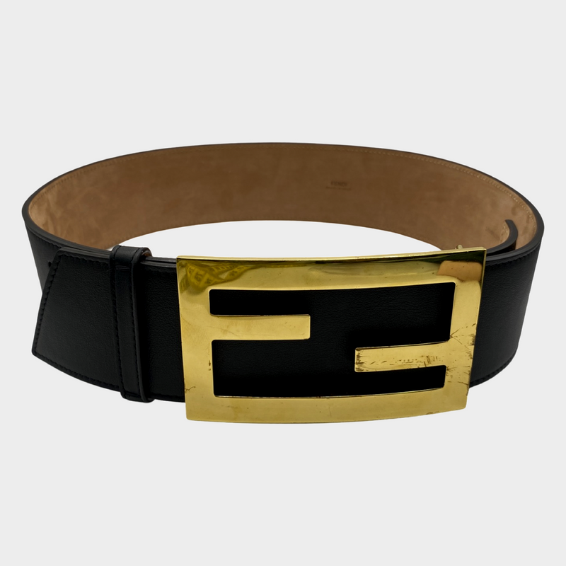 FENDI women's black leather corset belt