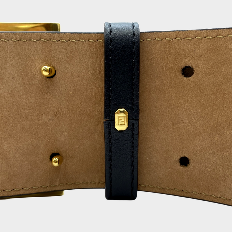 FENDI women's black leather corset belt