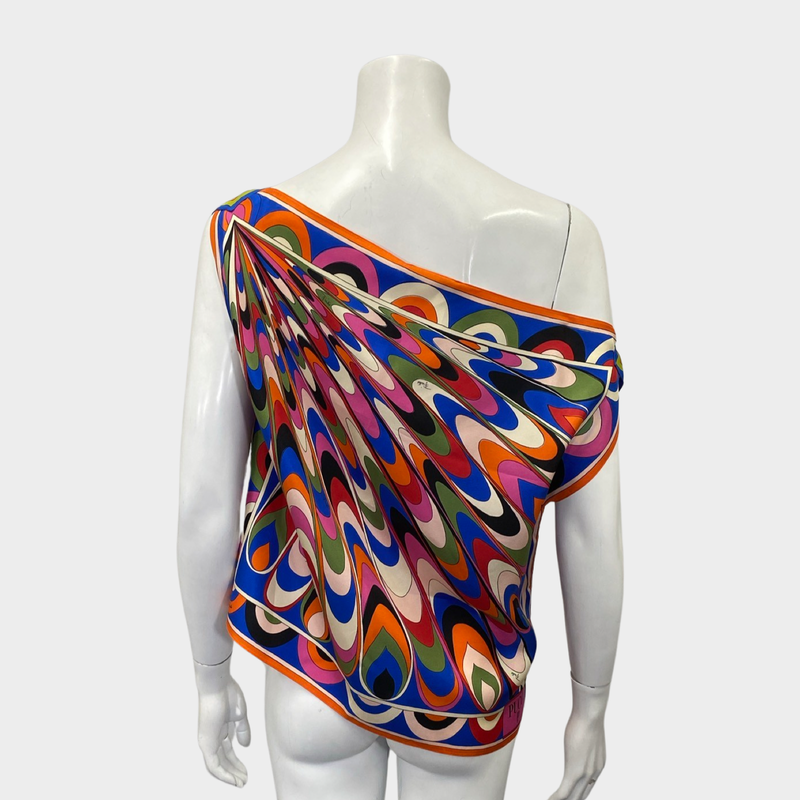 Emilio Pucci women's multicolour silk one shoulder top