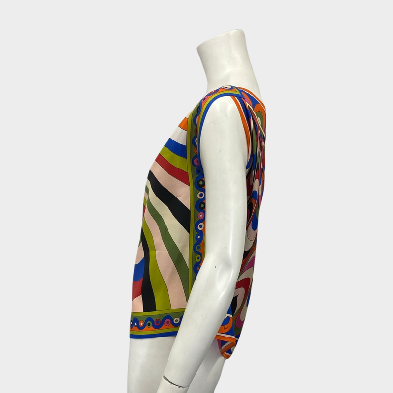 Emilio Pucci women's multicolour silk one shoulder top