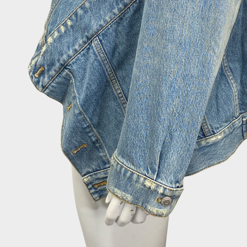 Alexander McQueen women's denim deconstructed design oversized jacket