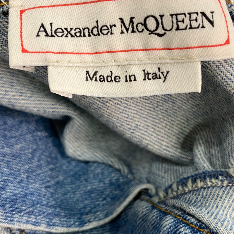 Alexander McQueen women's denim deconstructed design oversized jacket
