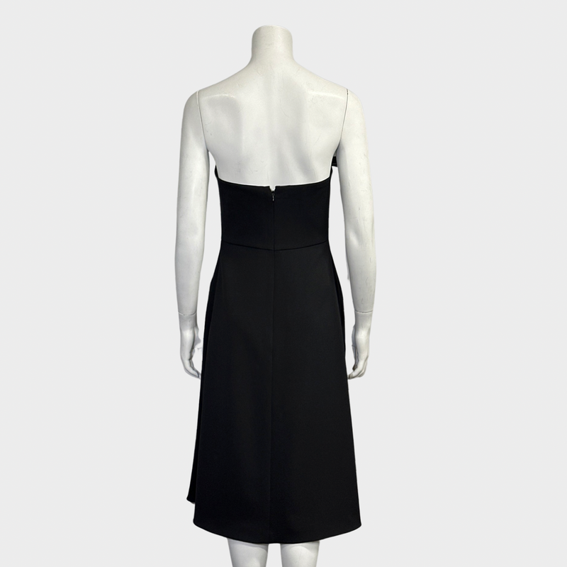 Stella McCartney black wool bustier dress with metal ring detailing