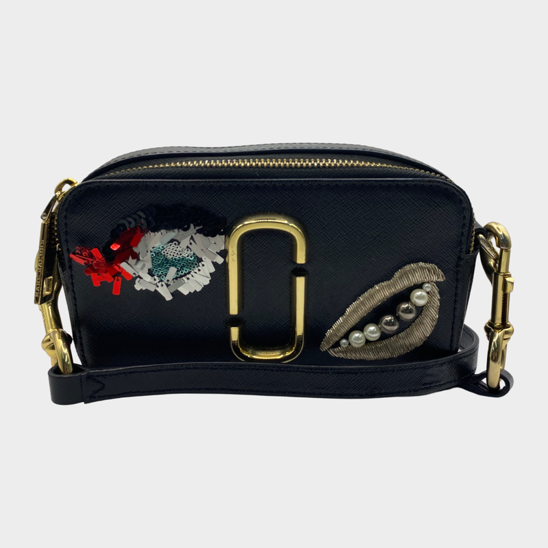 Marc Jacob's women's black leather 'Snapshot' crossbody handbag