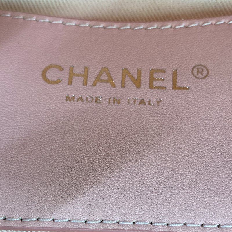 Chanel women's orange patent leather quilted half moon vintage handbag